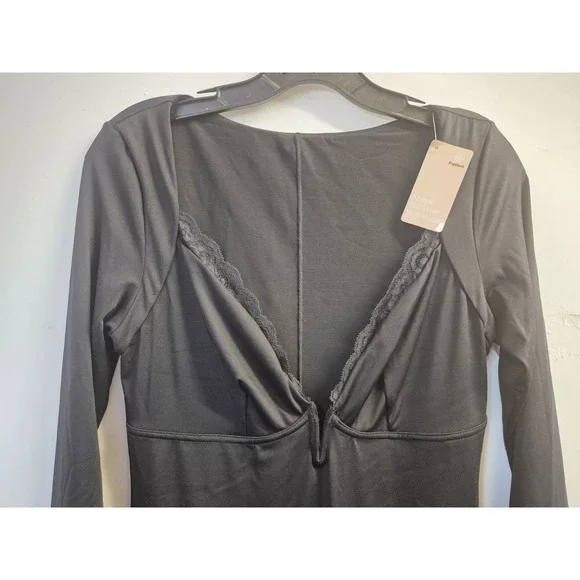 Popilush Women's Large Black Lined Maxi Dress (A263) - Picture 2 of 4